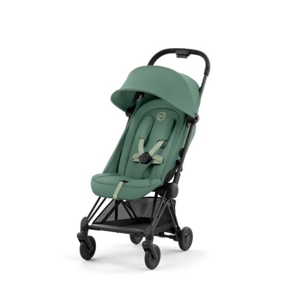 Cybex Coya Compact Stroller 2023 - Matt Black, Leaf Green
